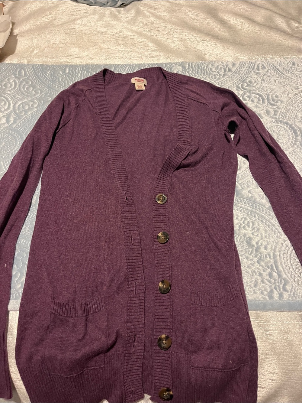 Mossimo Supply Co. Plum Button-Front Cardigan